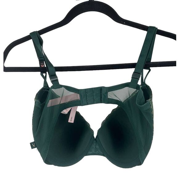 Victoria's Secret Sexy Tee Lightly lined demi lace bra green gold size 34DDD 34F - Picture 2 of 3